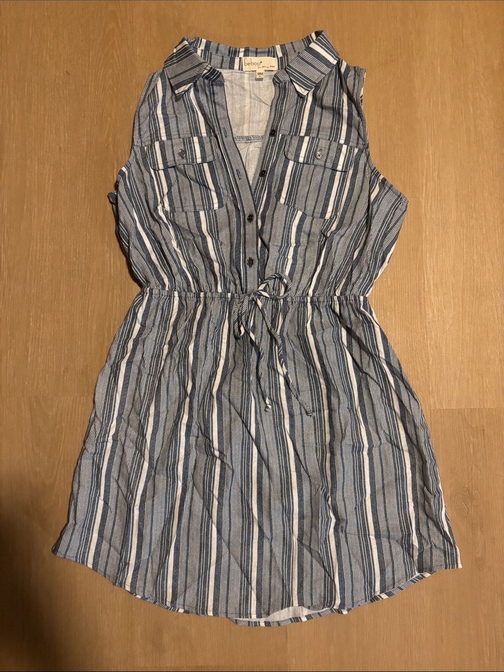 NWT BeBop Striped Sleeveless Shirt Dress size Large
